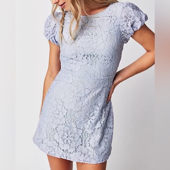 NWT - Free People - Lace Mini Dress - Lavender 🪻Small - Picture 1 of 10